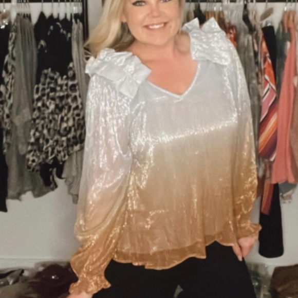 Shimmer Blouse {GOLD/SILVER} - Picture 5 of 7